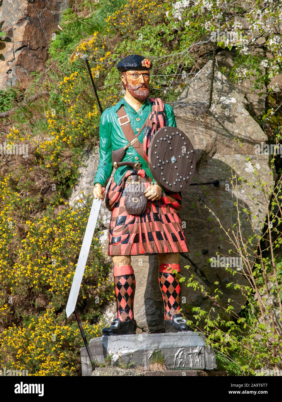 Rob Roy McGregor Statue,  Peterculter, near Aberdeen, Scotland Stock Photo