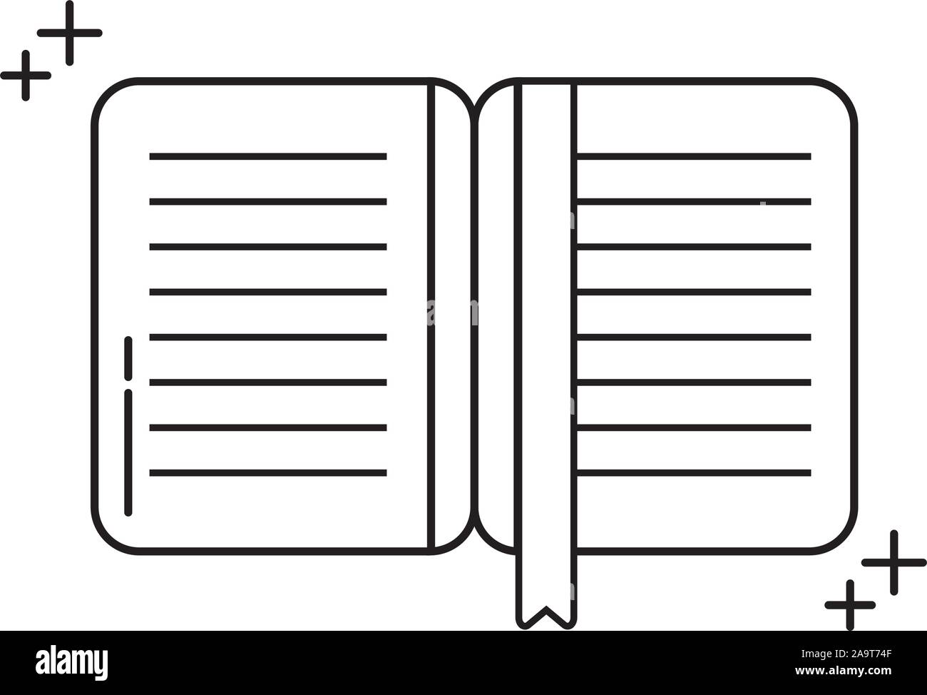 open book with bookmark office line icon style vector illustration ...