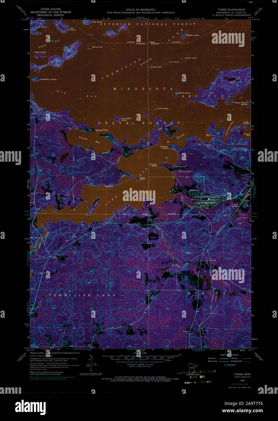 Map of tower minnesota hires stock photography and images Alamy