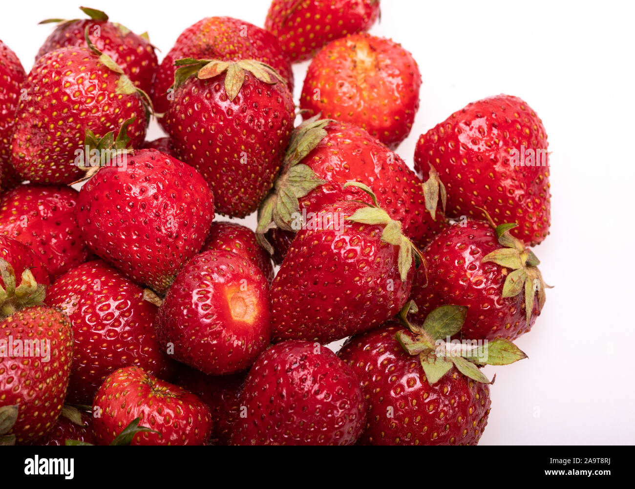 fresh ripe strawberries isolated on white background Stock Photo - Alamy