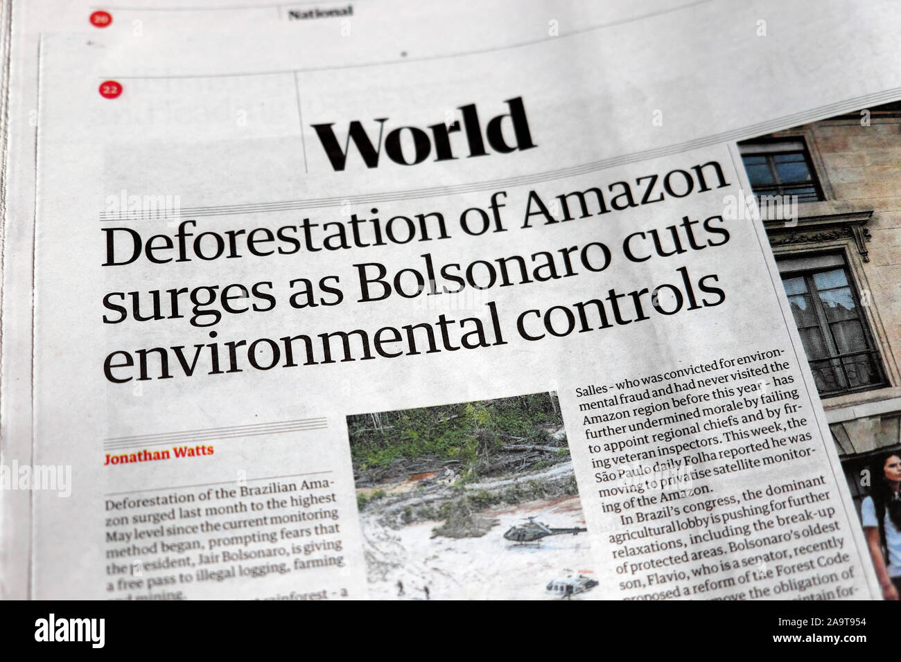 "Deforestation of Amazon surges as Bolsonaro cuts environmental