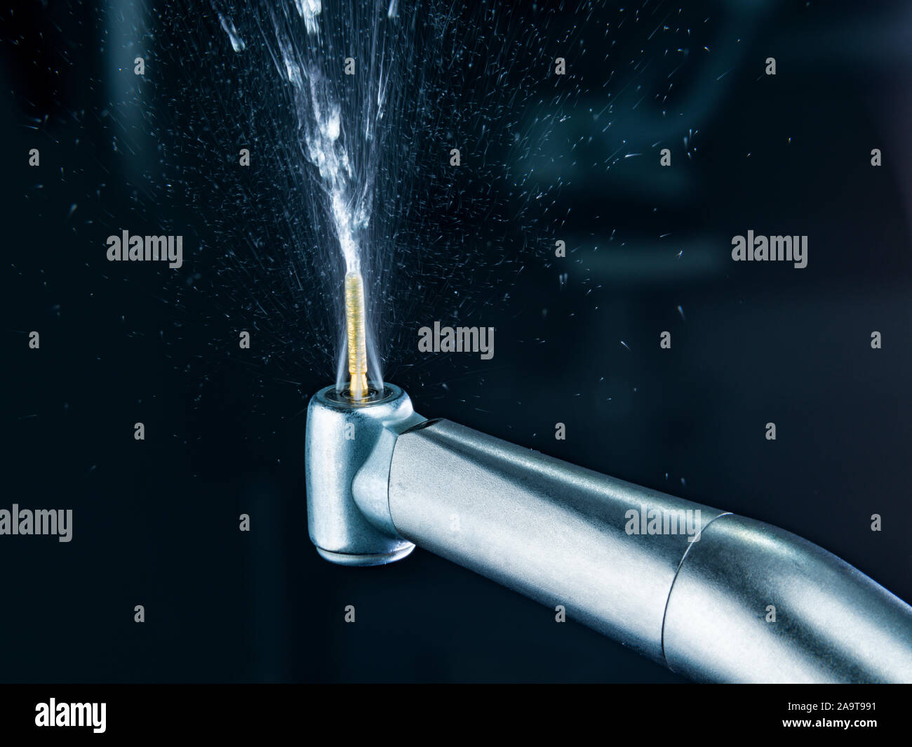 Dental drill water spray close up Stock Photo Alamy