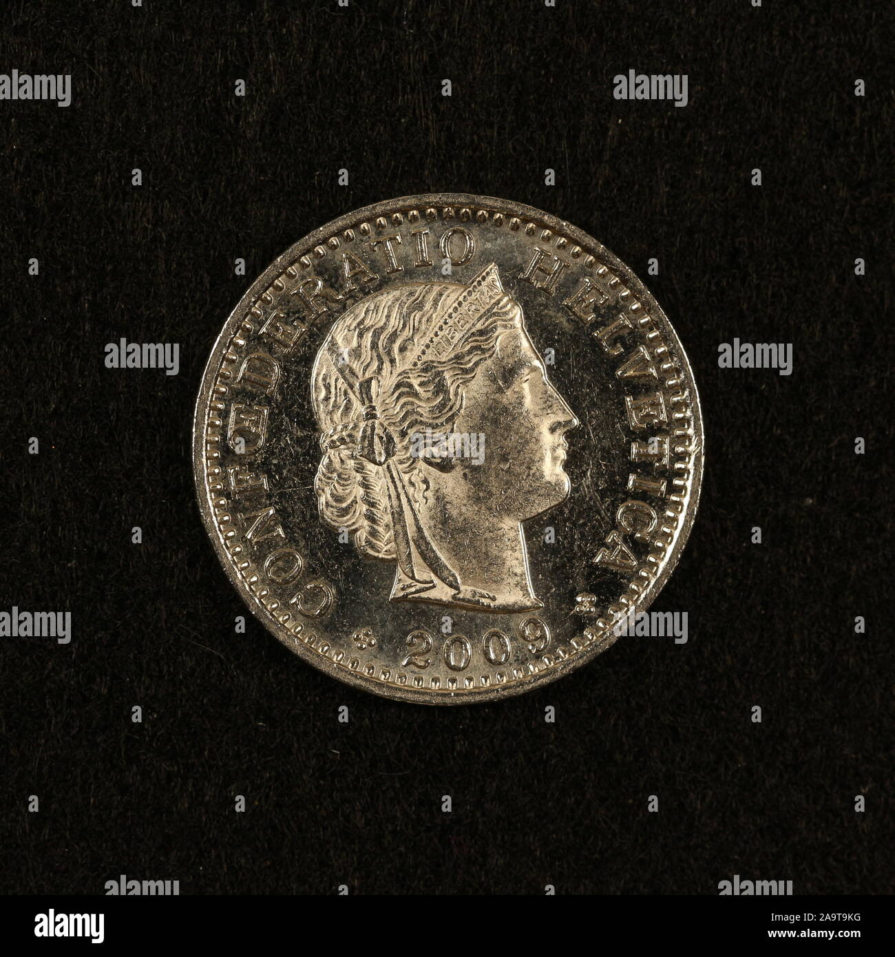 Rückseite einer Schweizer 20 Rappen Münze Stock Photo