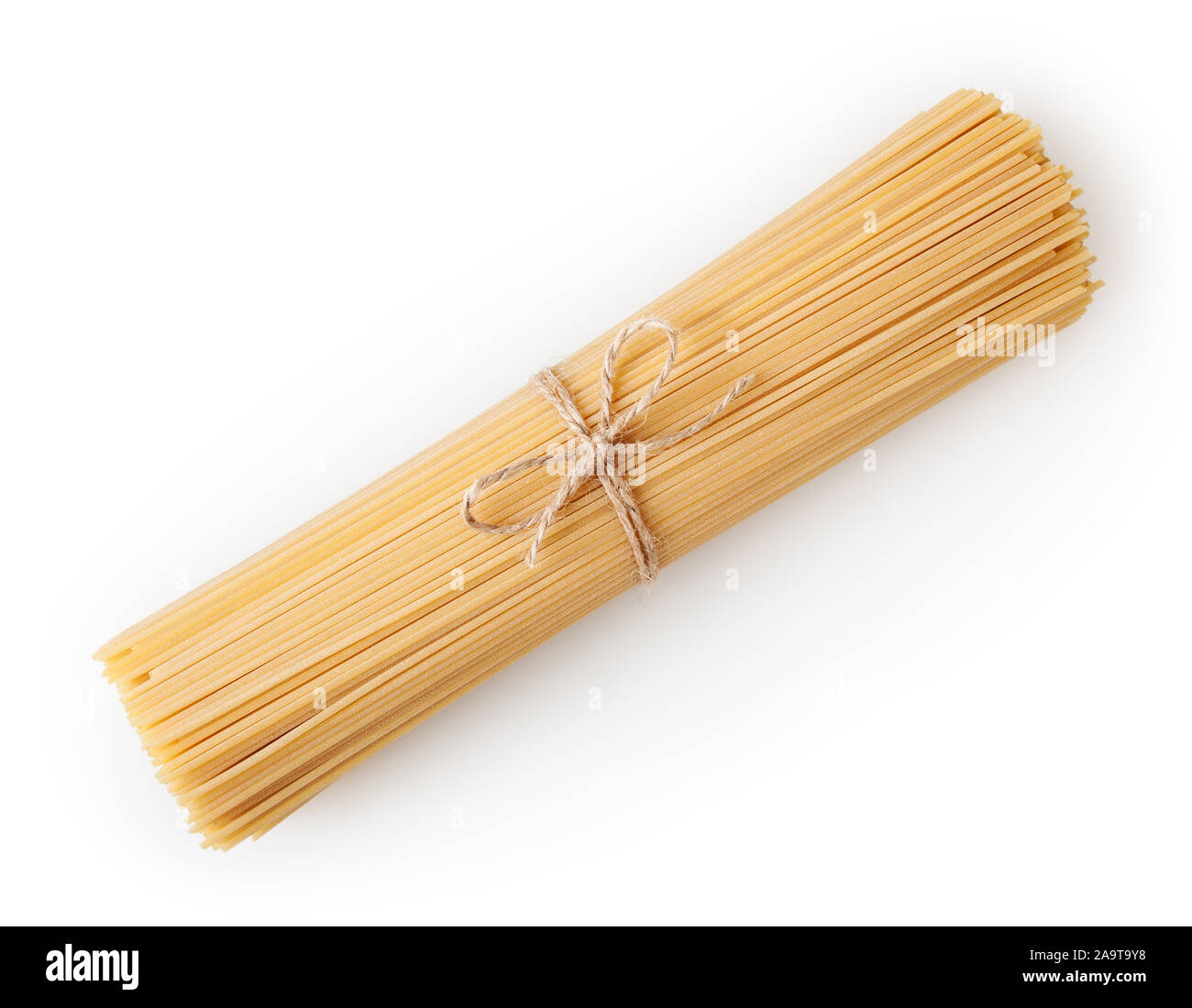 Spaghetti isolated on white background with clipping path Stock Photo