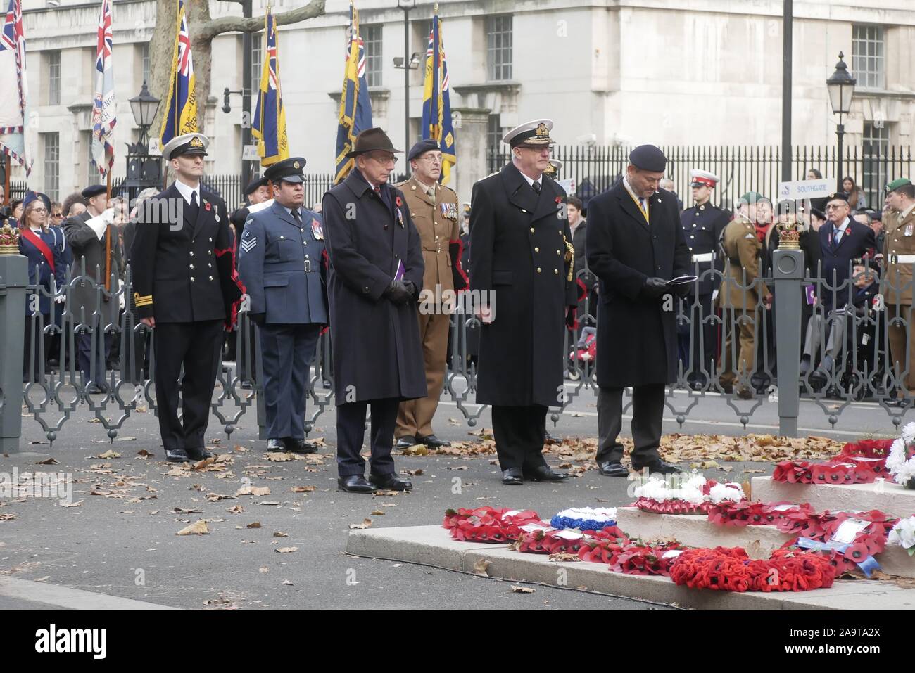 London, UK. 17th Nov, 2019. Sir Malcolm Rifkind, The Chief Rabbi Ephraim Mirvis and The Right Worshipful Lord Mayor of Westminster - Councillor Ruth Bush, attend the annual AJEX (The Association of Jewish Ex-Servicemen and Women) Remembrance Ceremony & Parade in Whitehall, London. Credit: Brian Minkoff/Alamy Live News Stock Photo