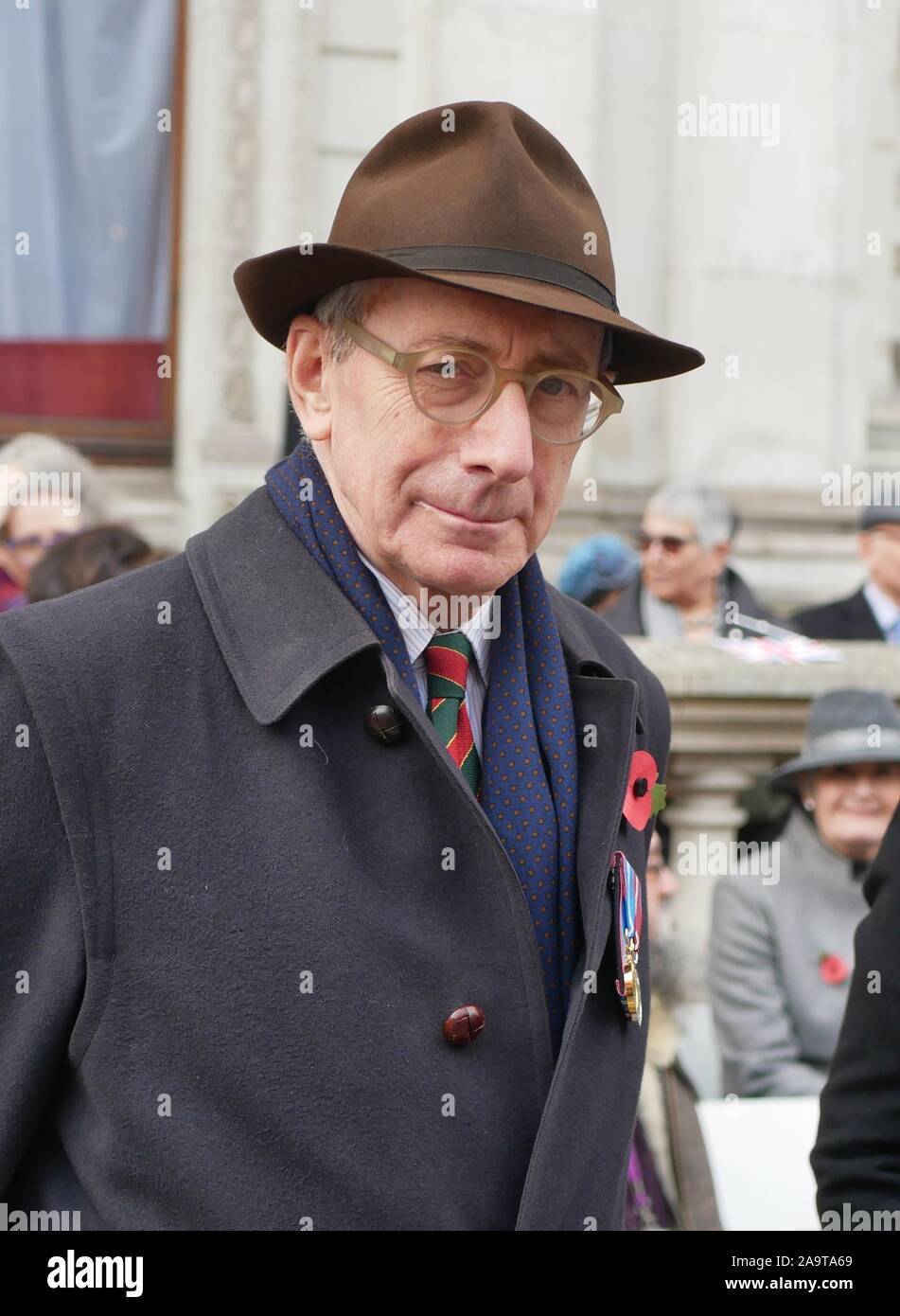 London, UK. 17th Nov, 2019. Sir Malcolm Rifkind, The Chief Rabbi Ephraim Mirvis and The Right Worshipful Lord Mayor of Westminster - Councillor Ruth Bush, attend the annual AJEX (The Association of Jewish Ex-Servicemen and Women) Remembrance Ceremony & Parade in Whitehall, London. Credit: Brian Minkoff/Alamy Live News Stock Photo