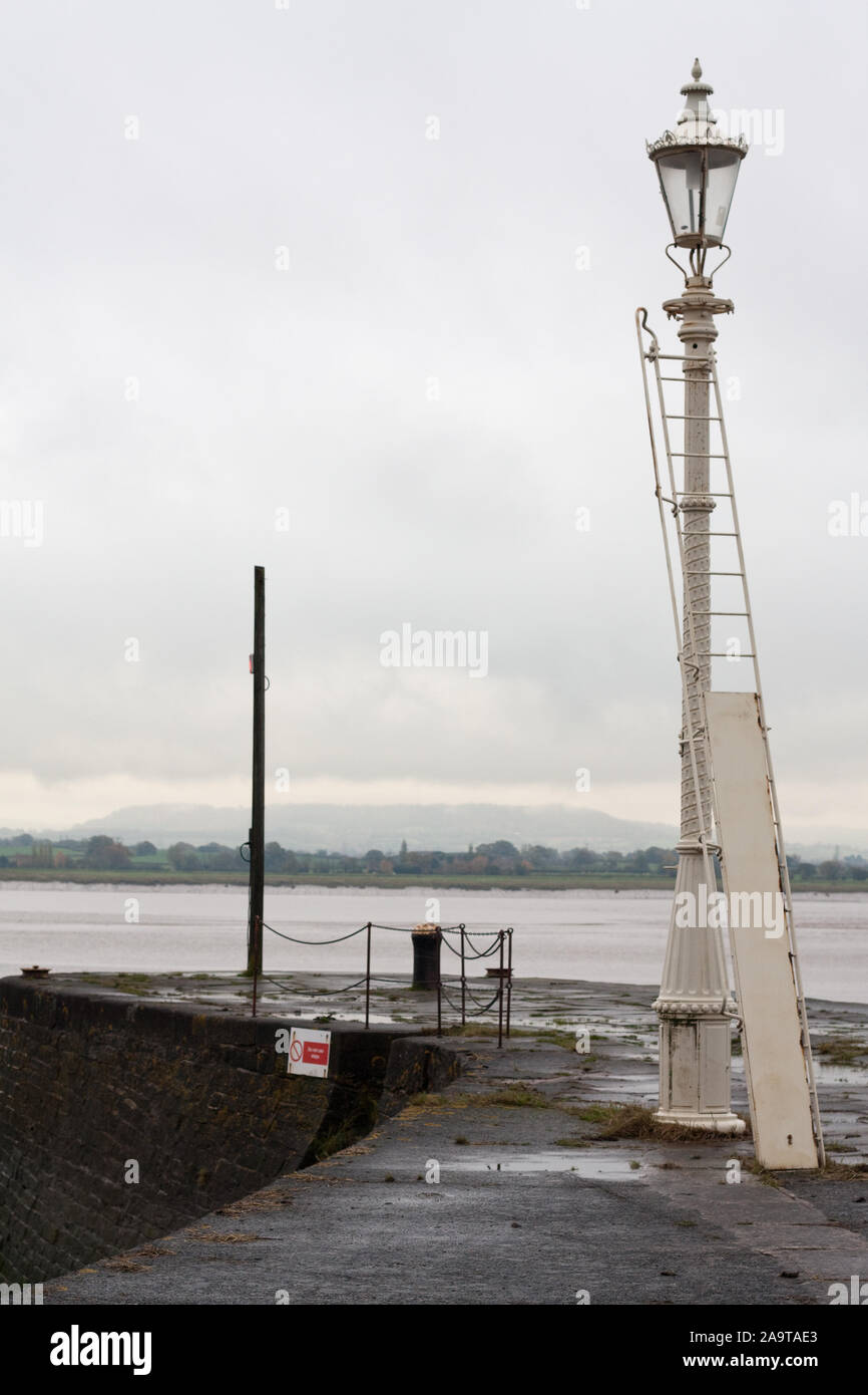 The lamp at Lydney harbour, Gloucestershire Stock Photo