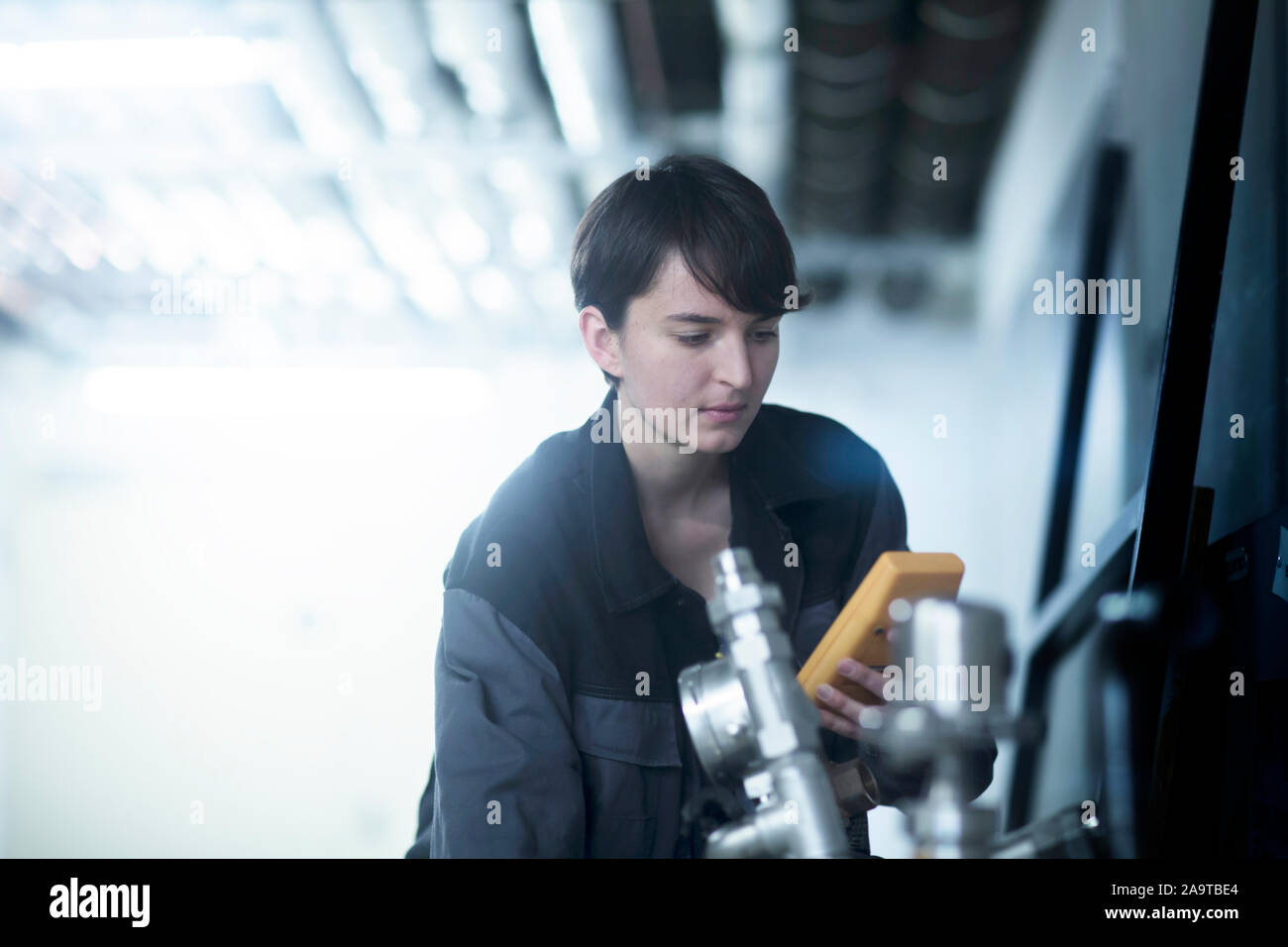 Engineer woman working indoor Stock Photo