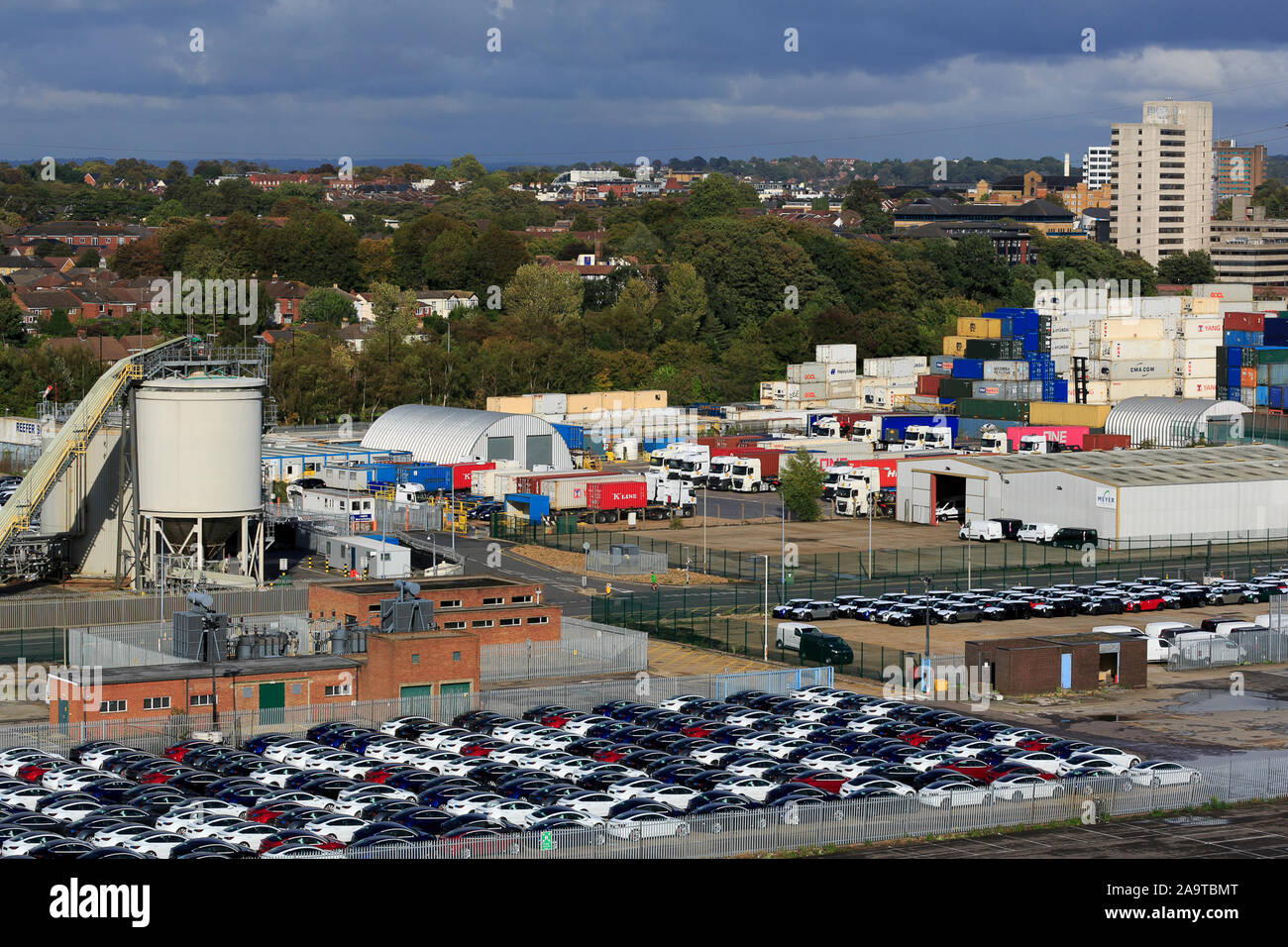 New Car Storage Port Of Southampton Hampshire England United