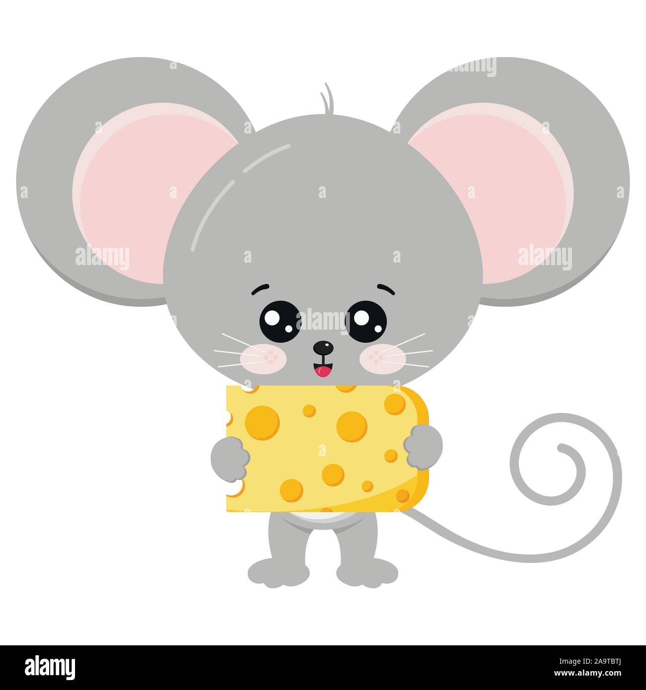 Mouses with cheese house in garden cartoon Vector Image