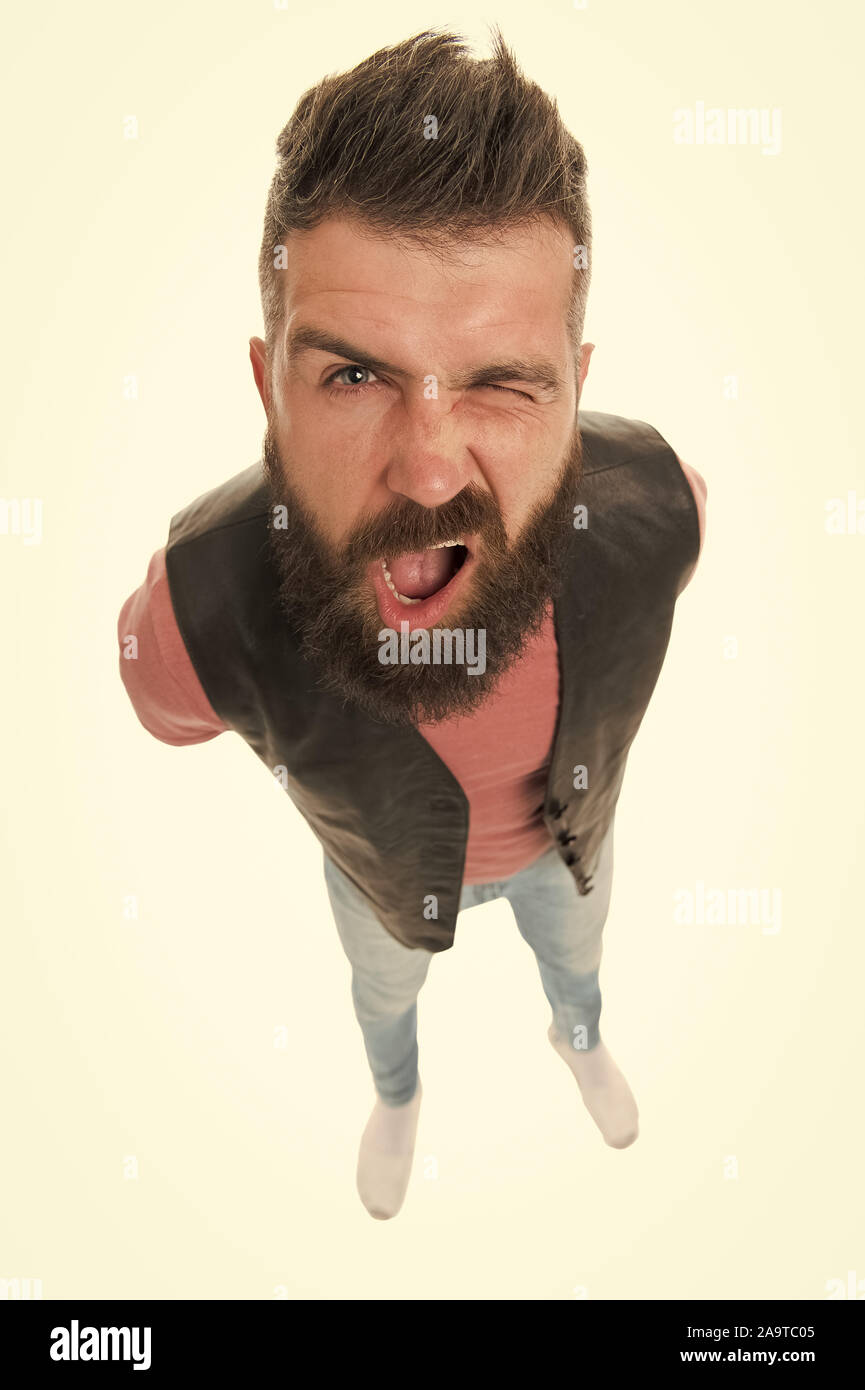 Beard Divides The Boy From The Man Brutal Caucasian Guy Yawning