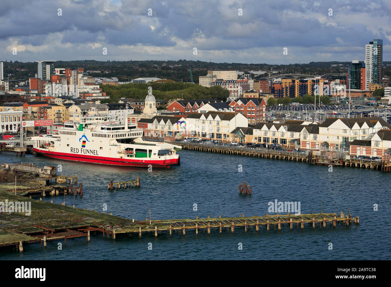 Red Funnel Ferry Southampton Hampshire England United Kingdom Stock red-funnel-ferry-southampton-hampshire-england-united-kingdom-stock