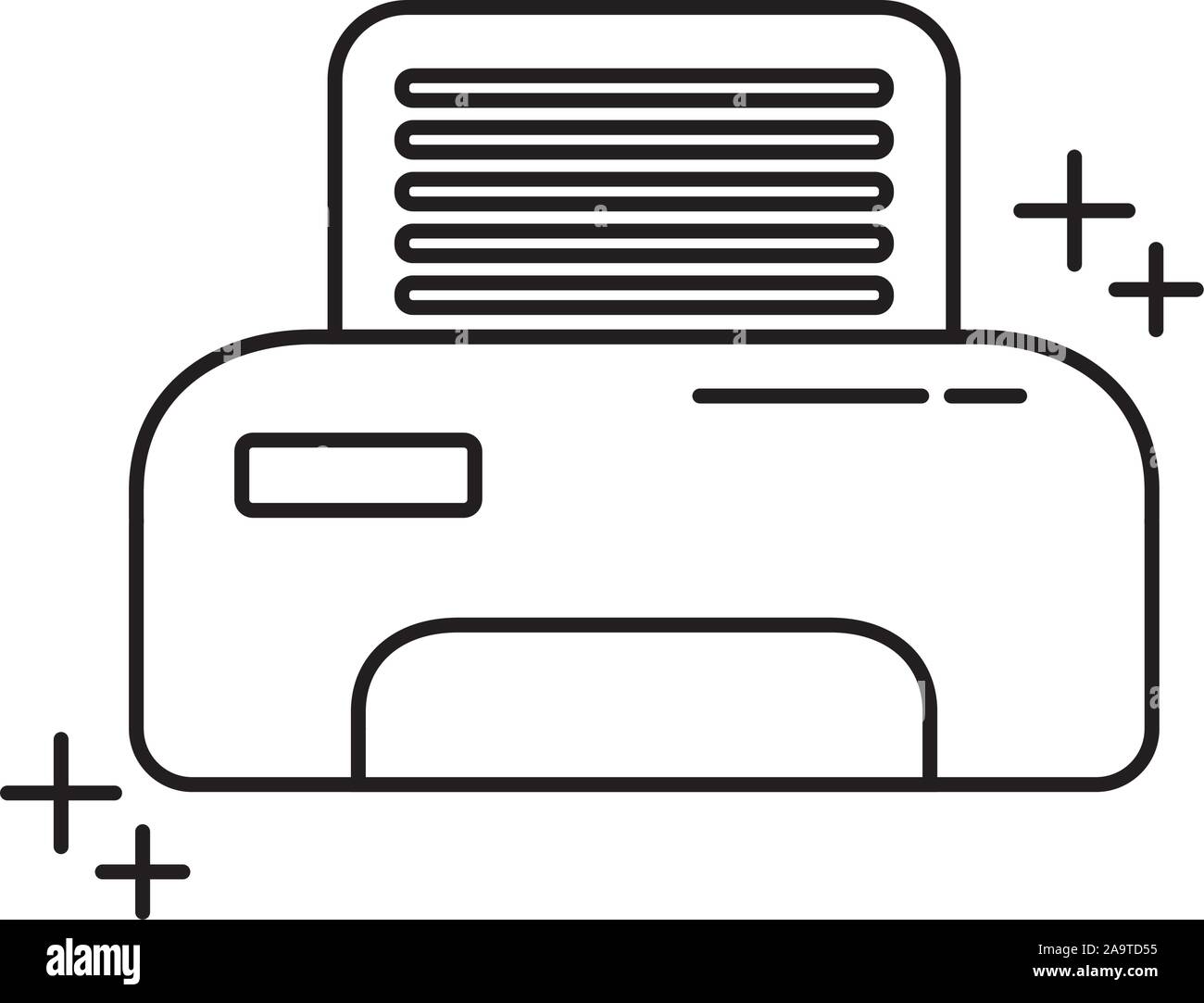 printer equipment paper office line icon style vector illustration ...