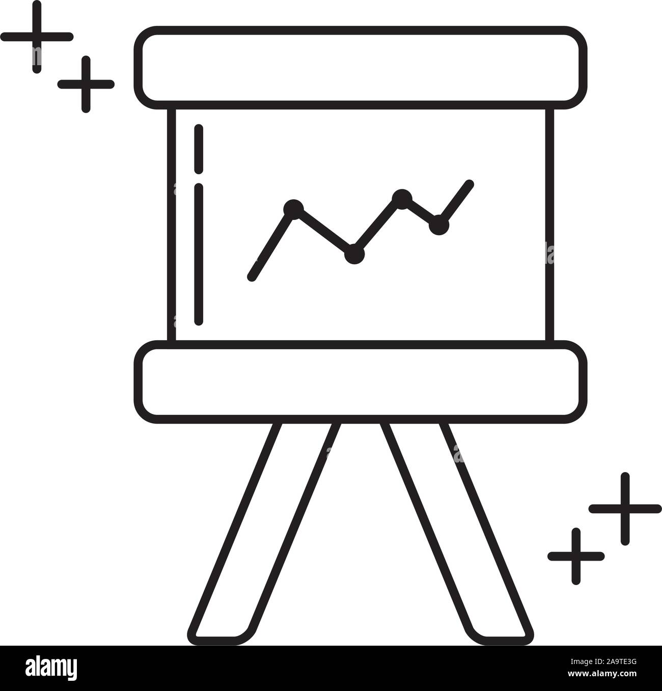 presentation board chart office line icon style vector illustration ...