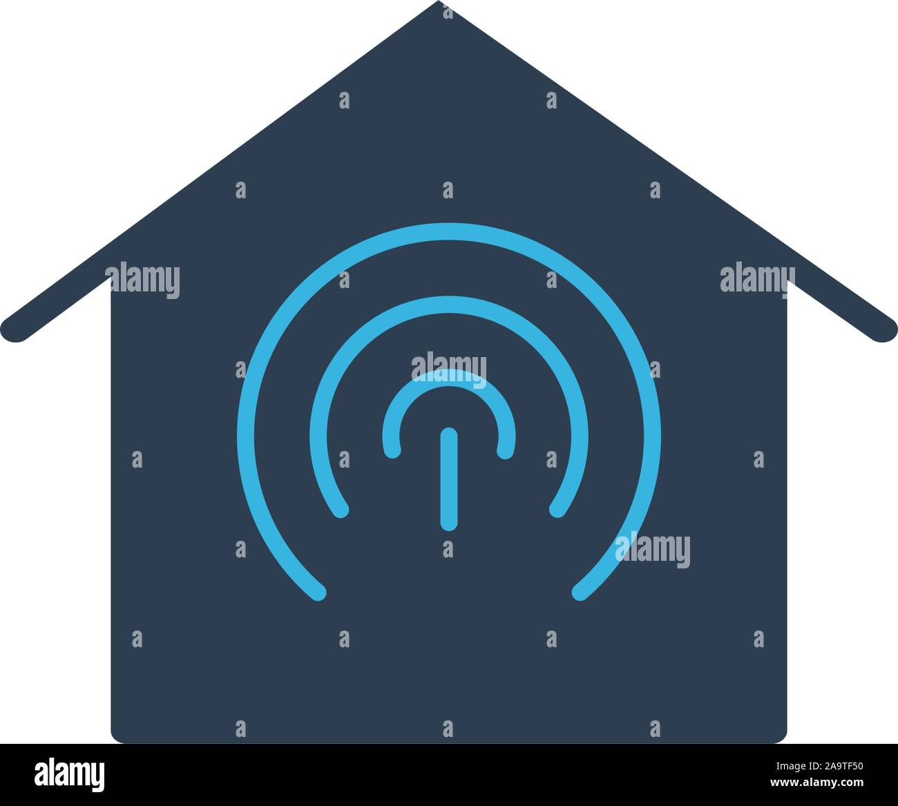 Smart Home House with WiFi. Stock Vector illustration