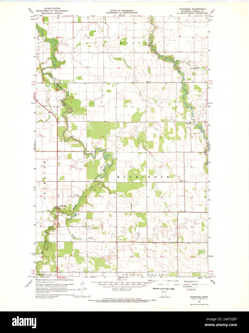 Map of wannaska hires stock photography and images Alamy