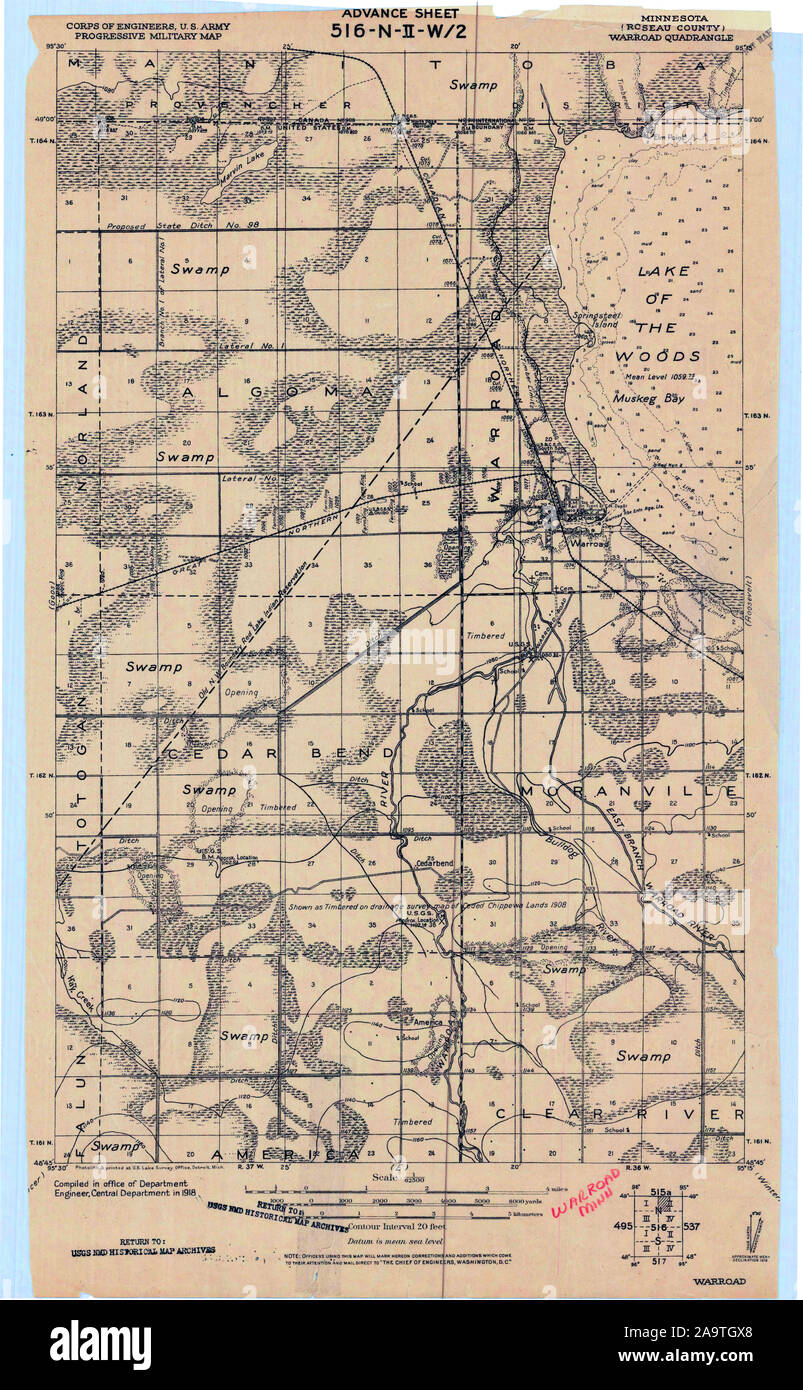 Warroad map hires stock photography and images Alamy