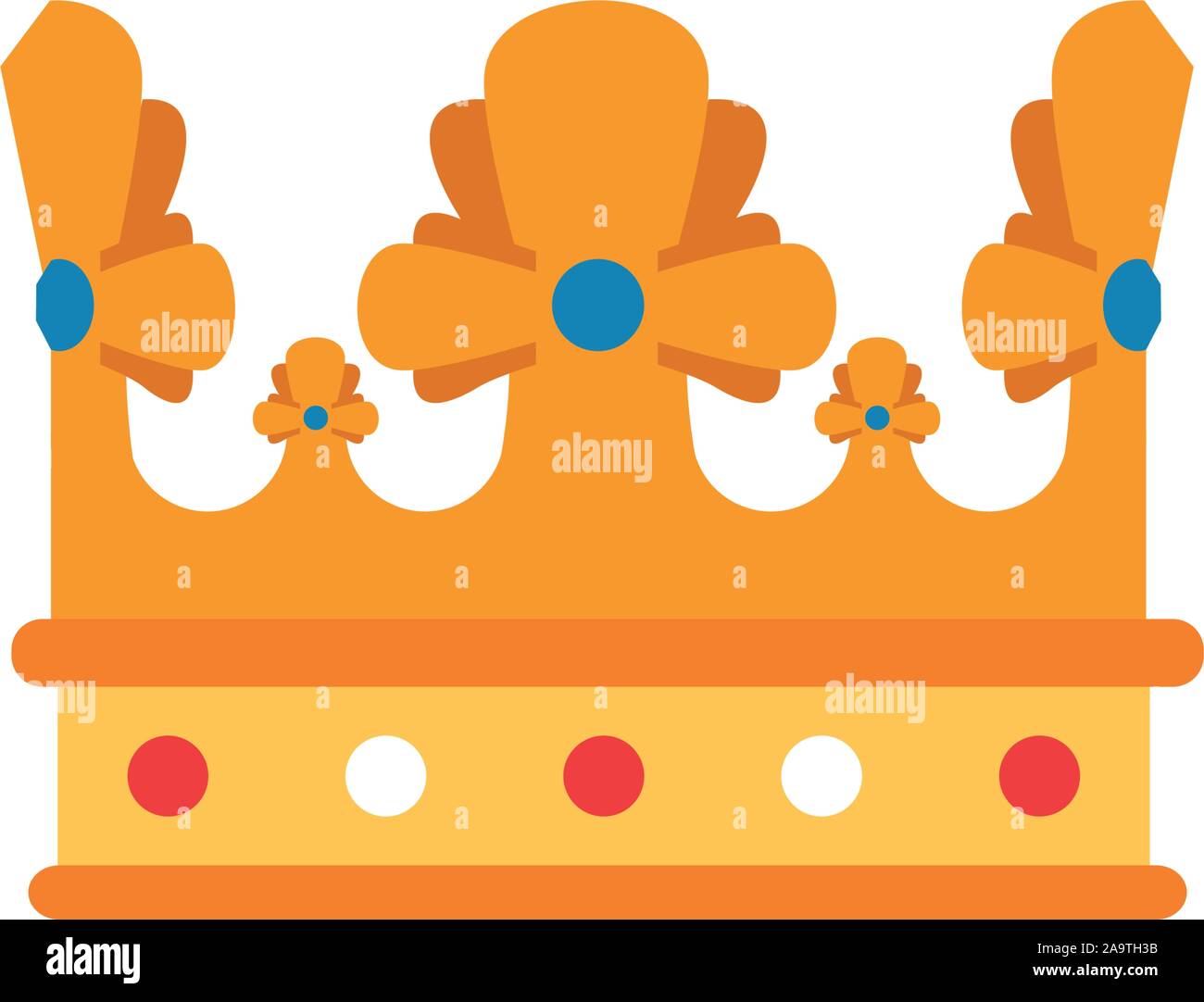 gold crown luxury antique medieval flat design vector illustration ...