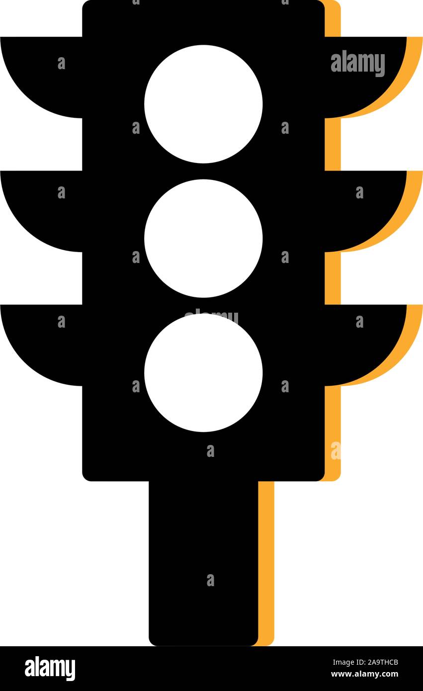 traffic light road flat image vector illustration Stock Vector Image ...