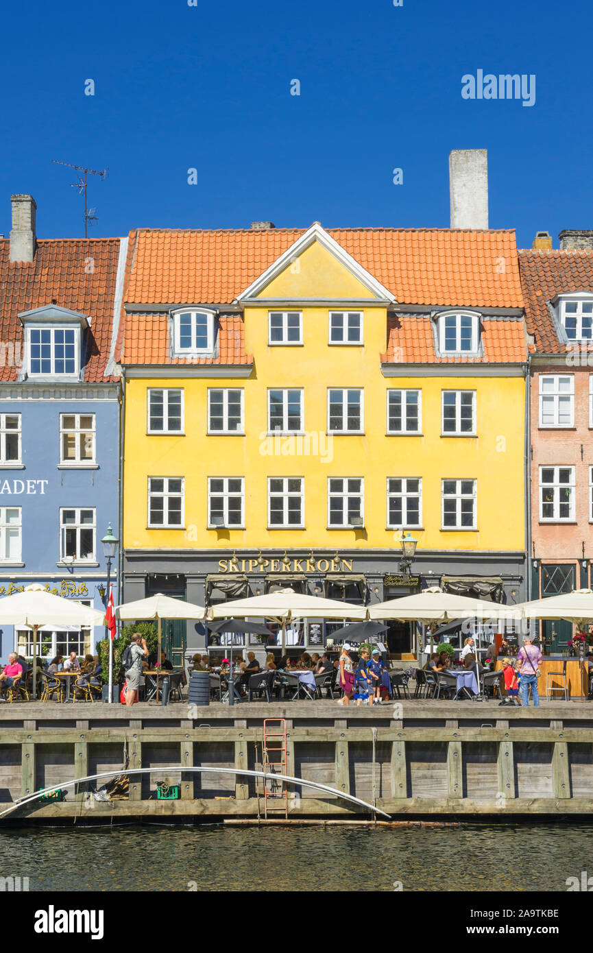Colourful buildings by the Waterfront, Copenhagen, Denmark Stock Photo