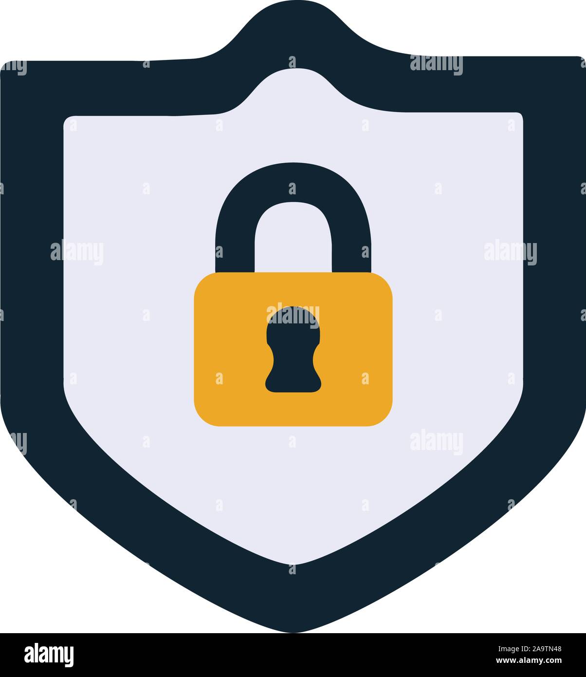 security shield with padlock flat style icon vector illustration design ...