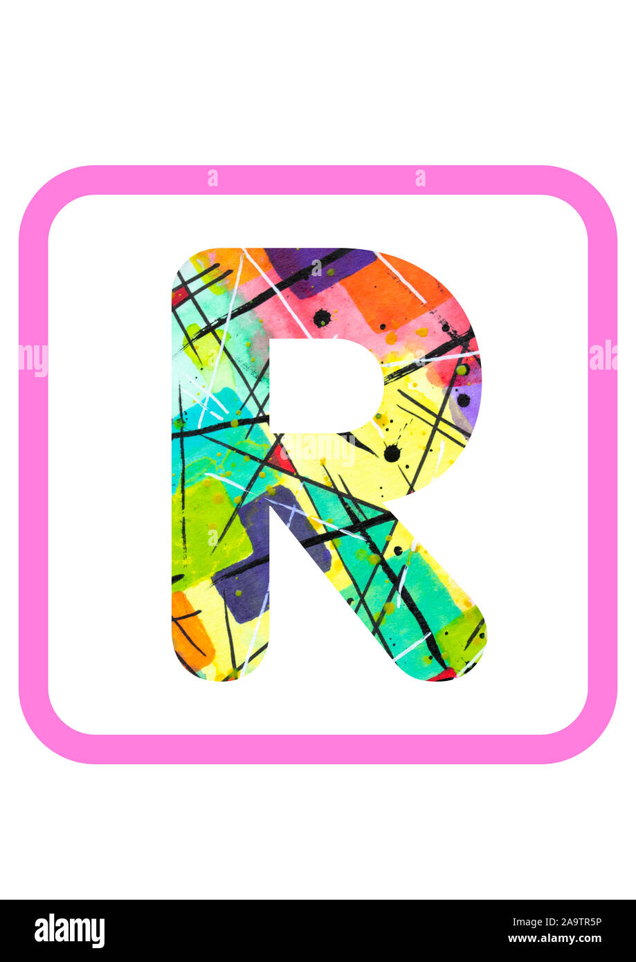 Abstract Painting Watercolor Typography Letter R Stock Photo - Alamy