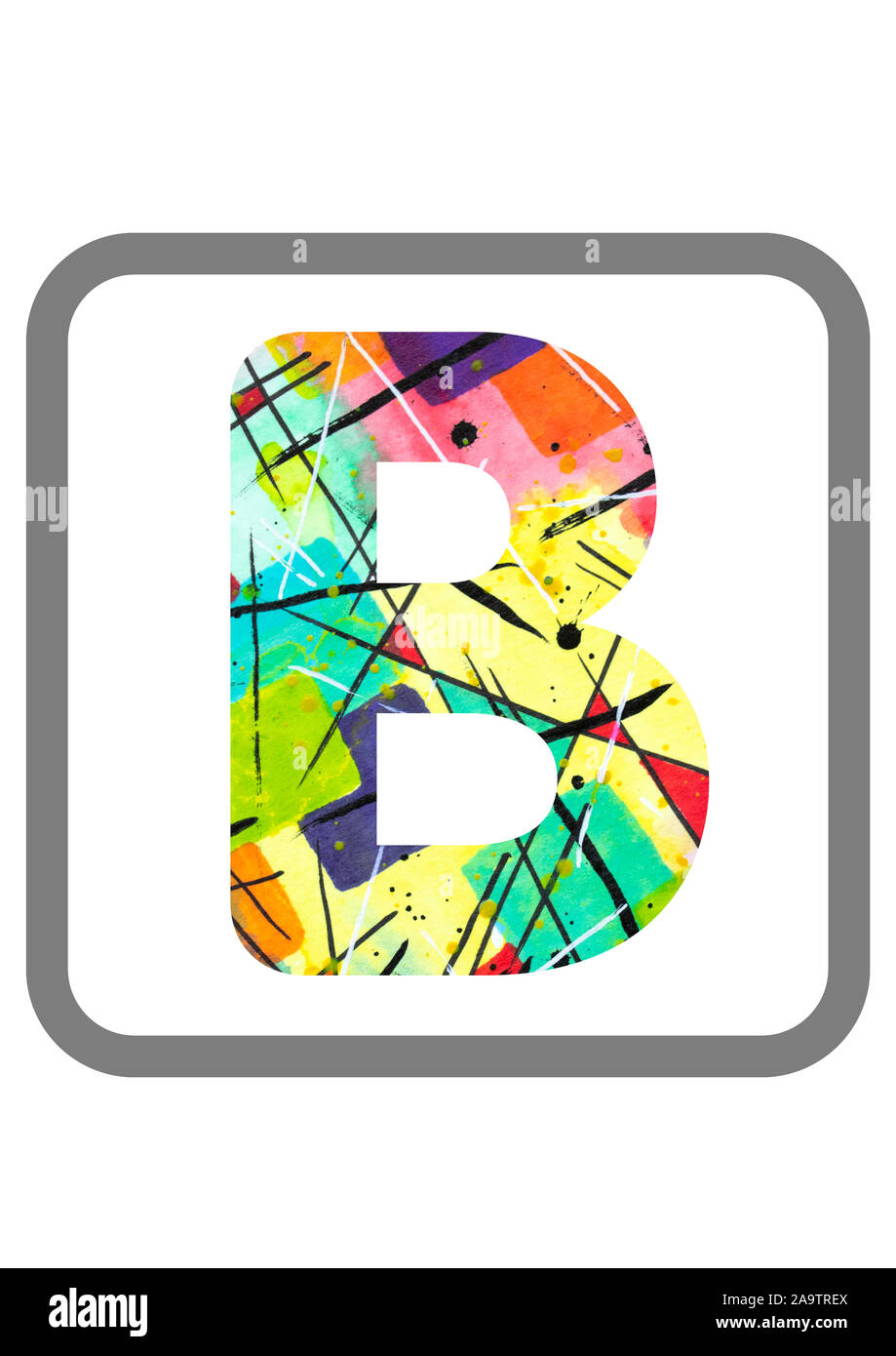 Abstract Painting Watercolor Typography Letter B Stock Photo - Alamy