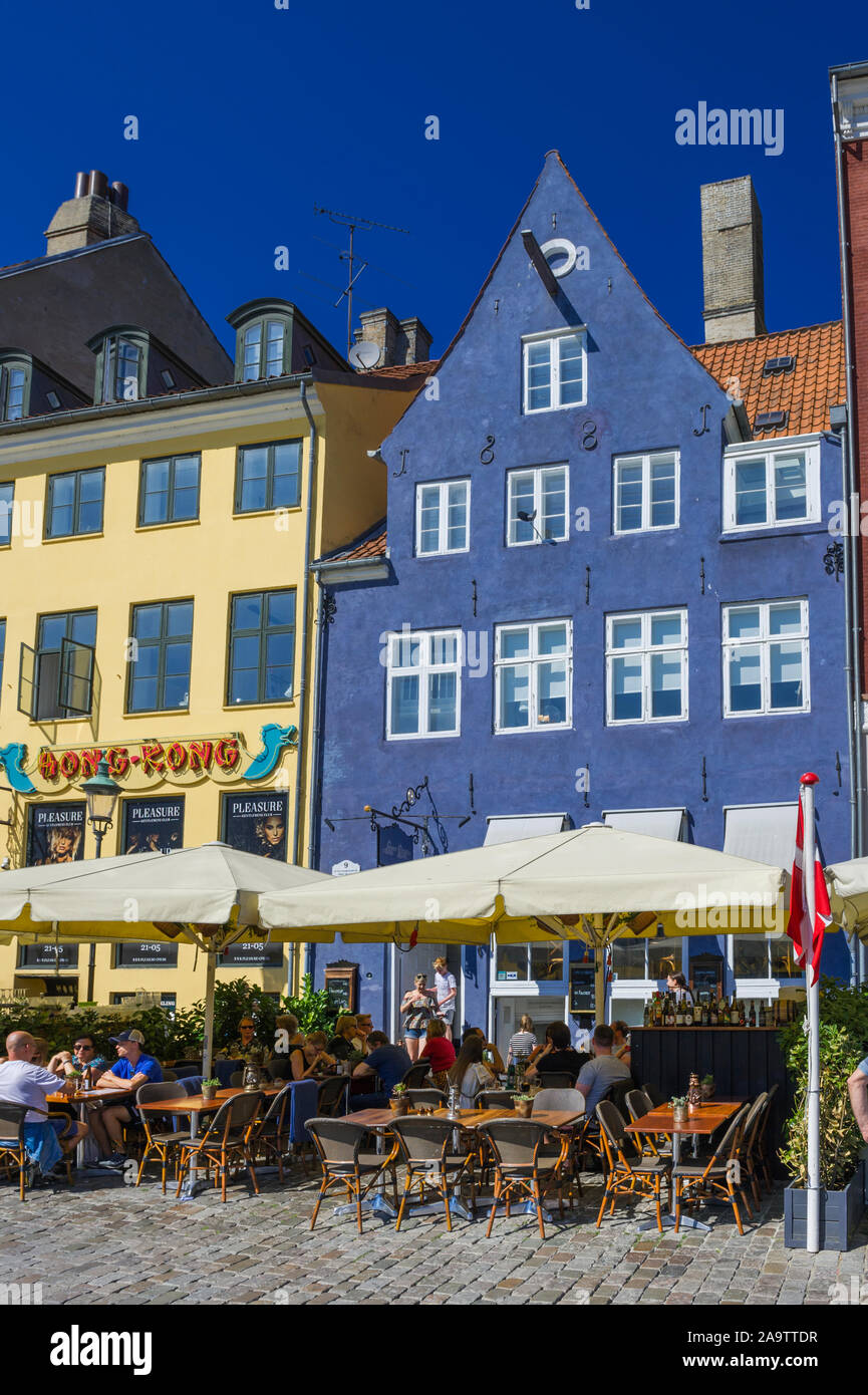 Outdoor restaurants by the Waterfront in Copenhagen, Denmark Stock