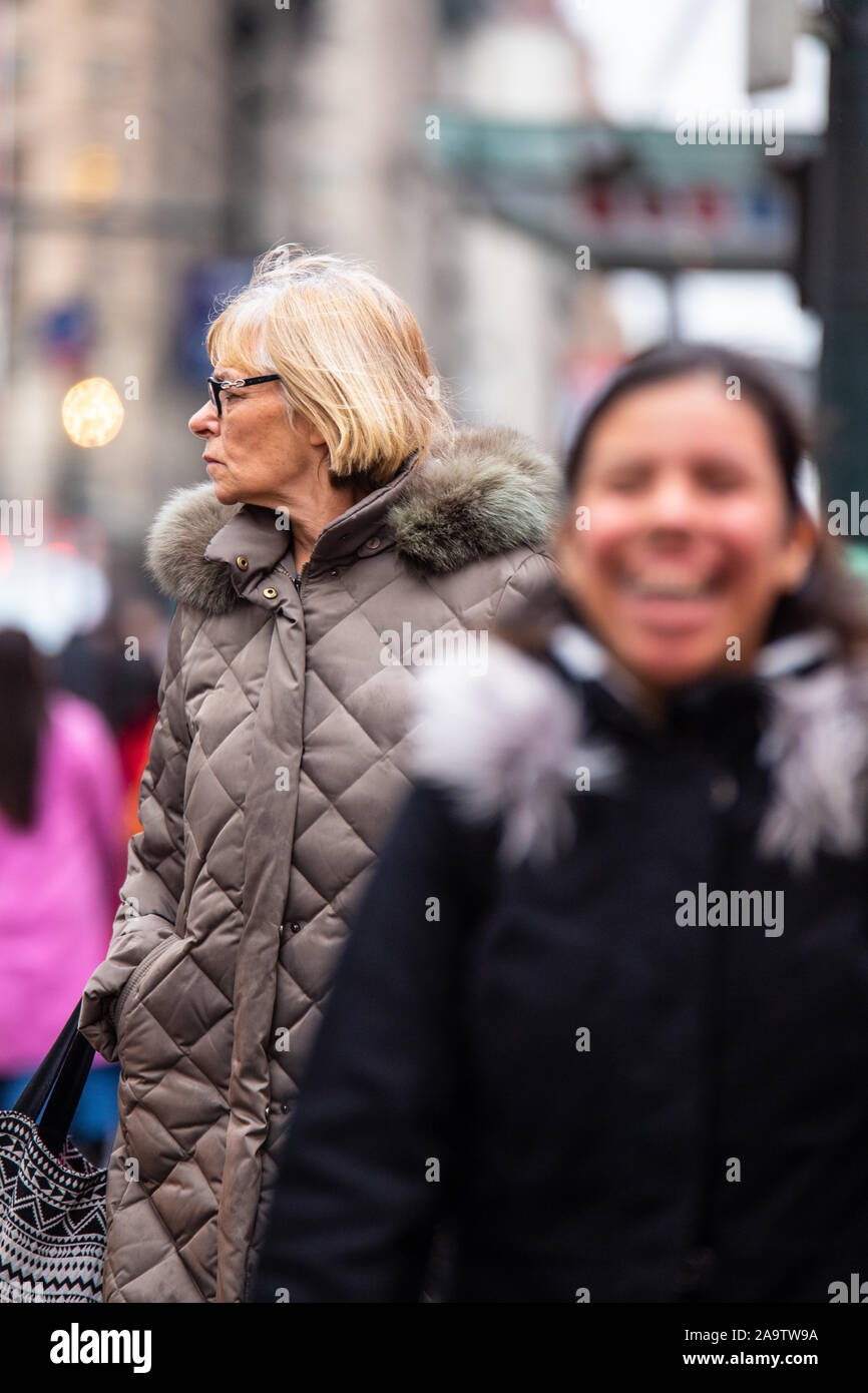 NEW YORK CITY DECEMBER 14, 2018 City life Street scene with people