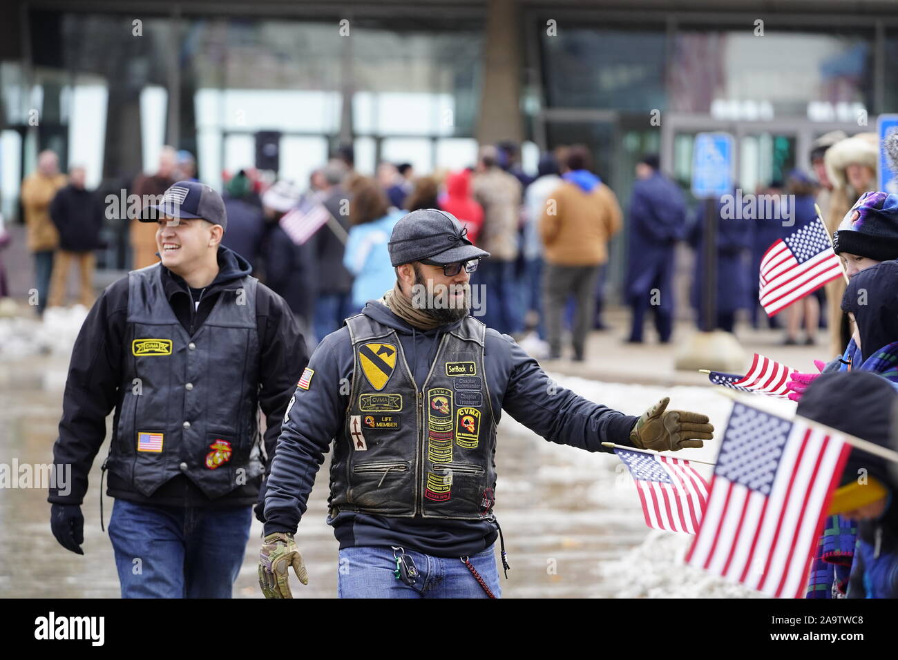 Many Veterans all over Wisconsin come out to Veterans Day Parade
