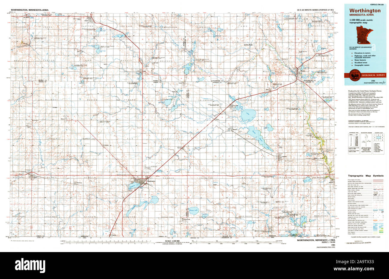 USGS Topographic Map FORT COLLINS Colorado 1980-100K 30 by 60 minutes 