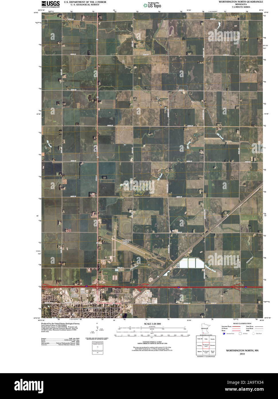 Map of worthington minnesota hires stock photography and images Alamy