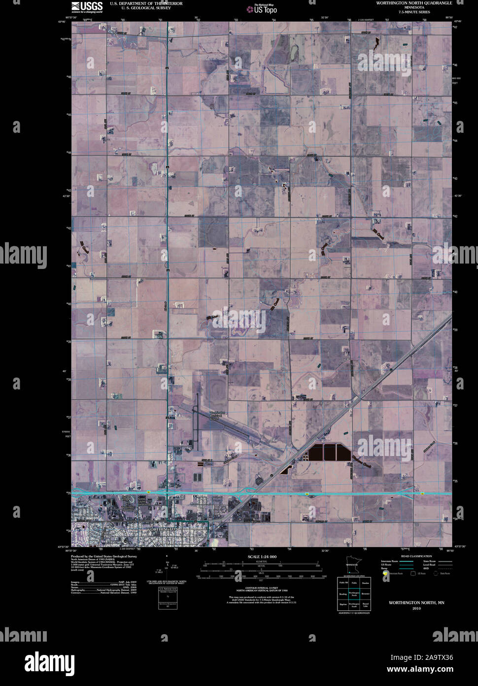Worthington minnesota map hires stock photography and images Alamy