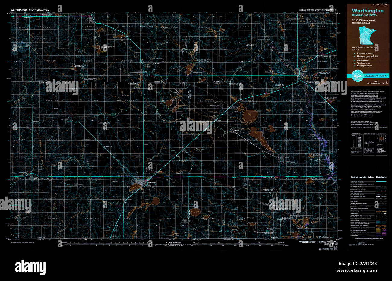 Worthington minnesota map hires stock photography and images Alamy