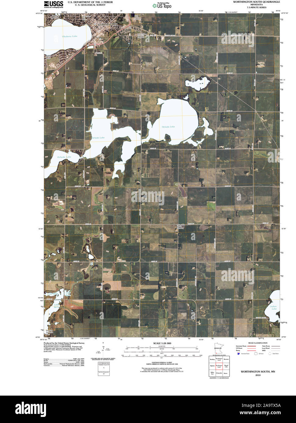 Map of worthington minnesota hires stock photography and images Alamy