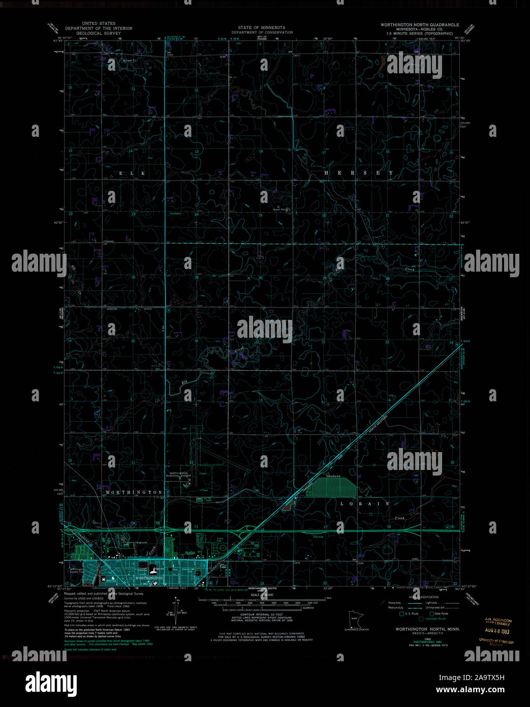 Worthington minnesota map hires stock photography and images Alamy