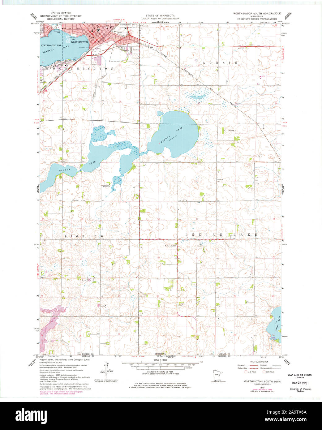 Worthington minnesota map hires stock photography and images Alamy
