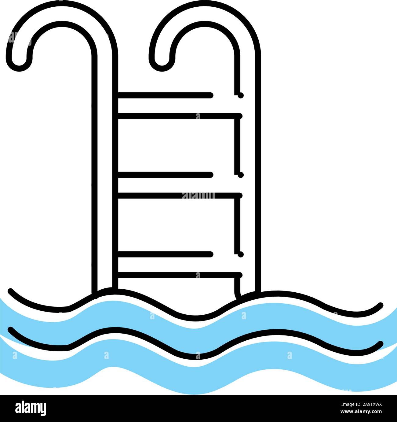 stairs of pool spa fill style icon vector illustration design Stock ...