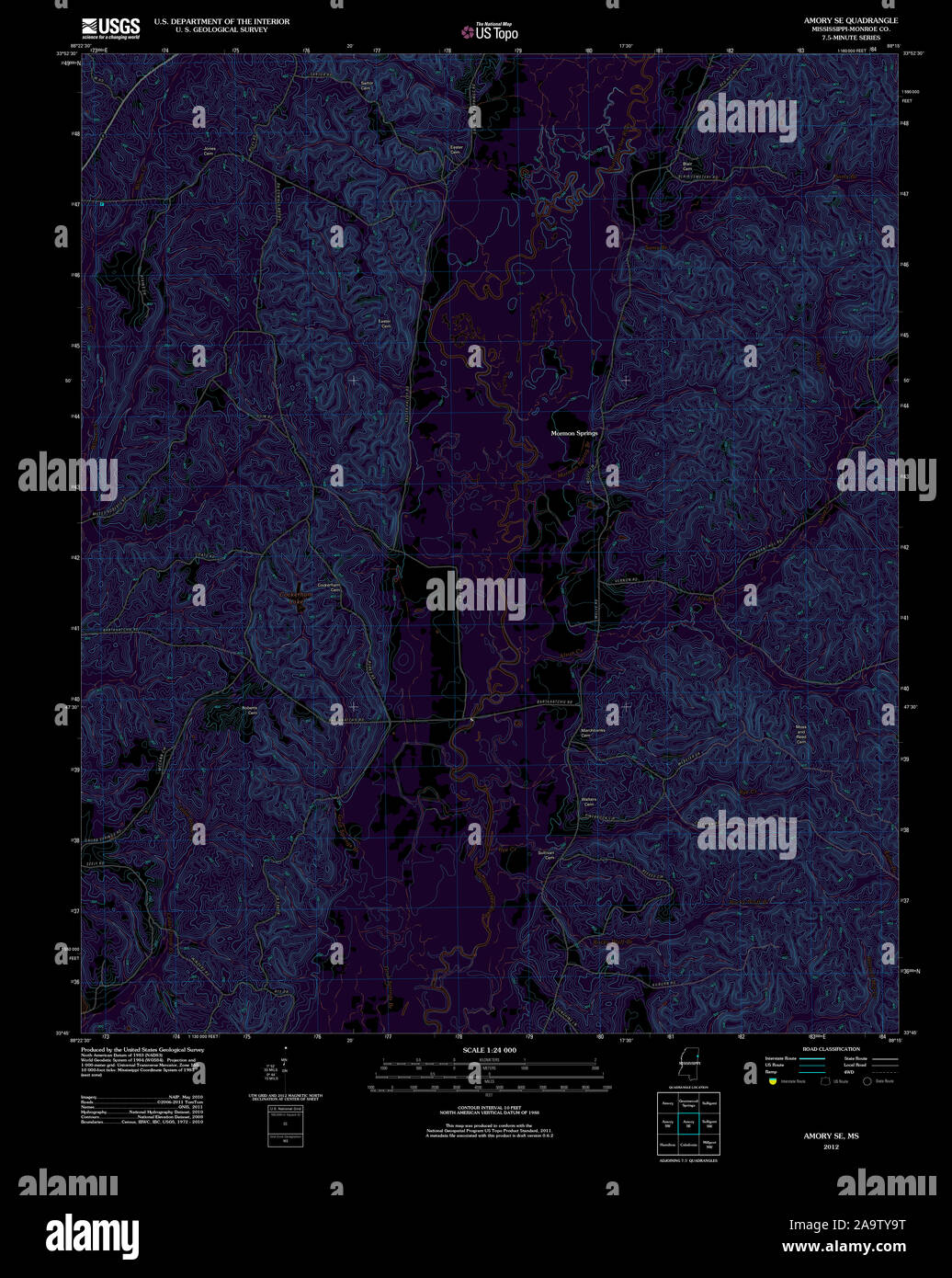 Amory mississippi map hires stock photography and images Alamy