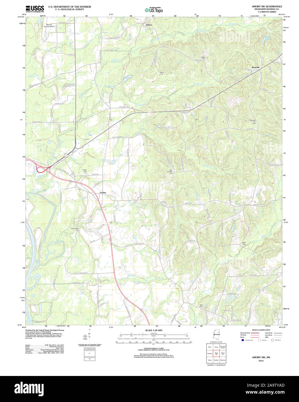 Amory mississippi map hires stock photography and images Alamy
