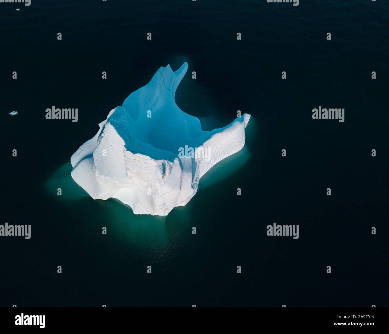 An Iceberg Of Colossal Size In The Form Of A Castle seen from above ...