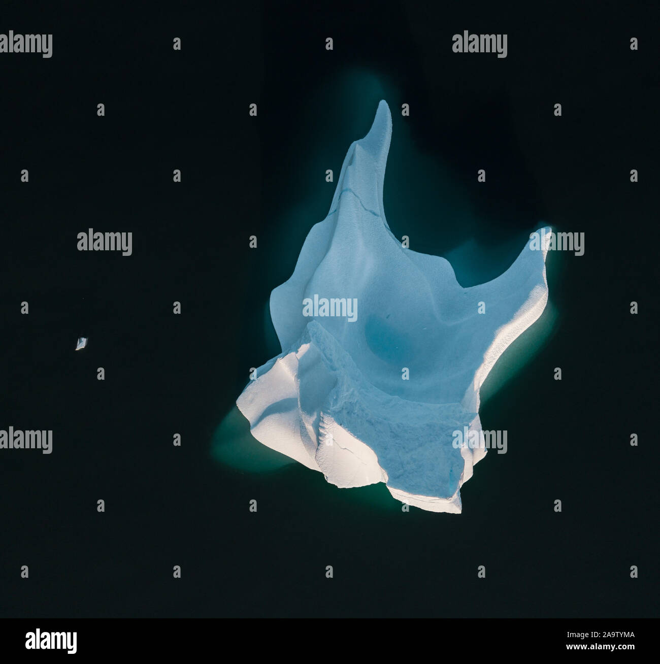 An Iceberg Of Colossal Size In The Form Of A Castle seen from above ...