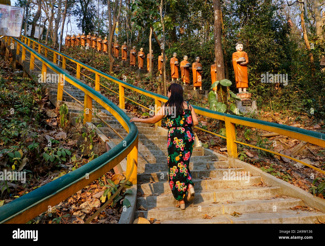 Phnom Sombok buddhist monastery, near Kampi and Krong Kratie (Kracheh), Cambodia Southeast Asia Stock Photo