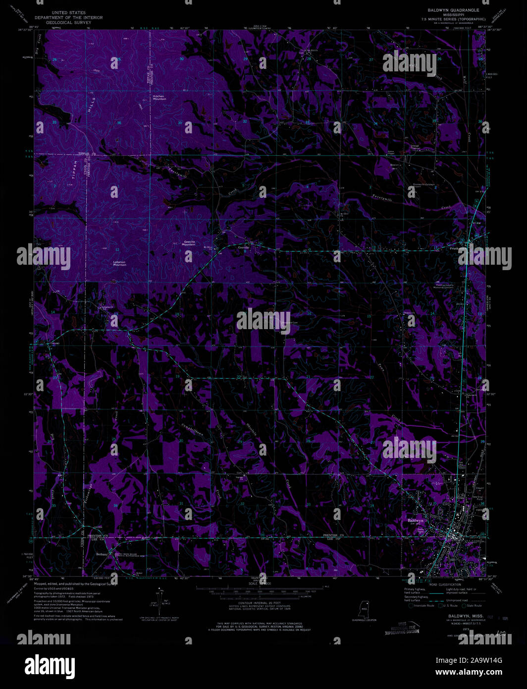 Map of baldwyn hires stock photography and images Alamy