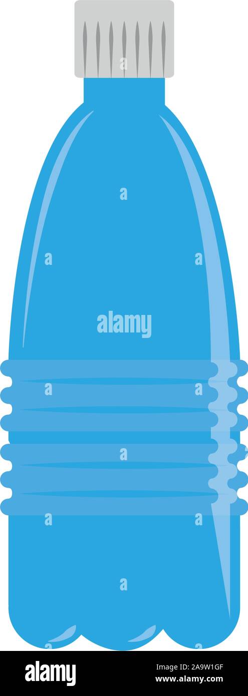 water bottle plastic flat icon blue vector illustration Stock Vector ...