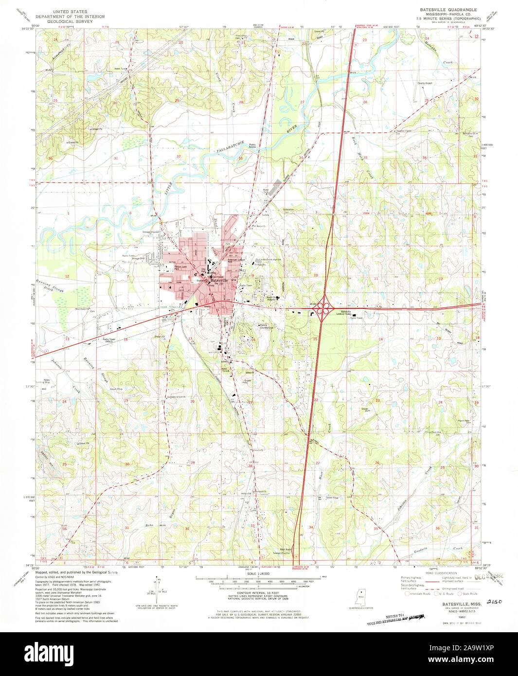Map of batesville mississippi hires stock photography and images Alamy