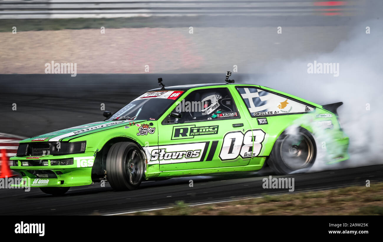 Oschersleben, Germany, August 31, 2019: Stavros Grillis driving the Toyota  Corolla AE86 during the Drift Kings International Series in Germany Stock  Photo - Alamy