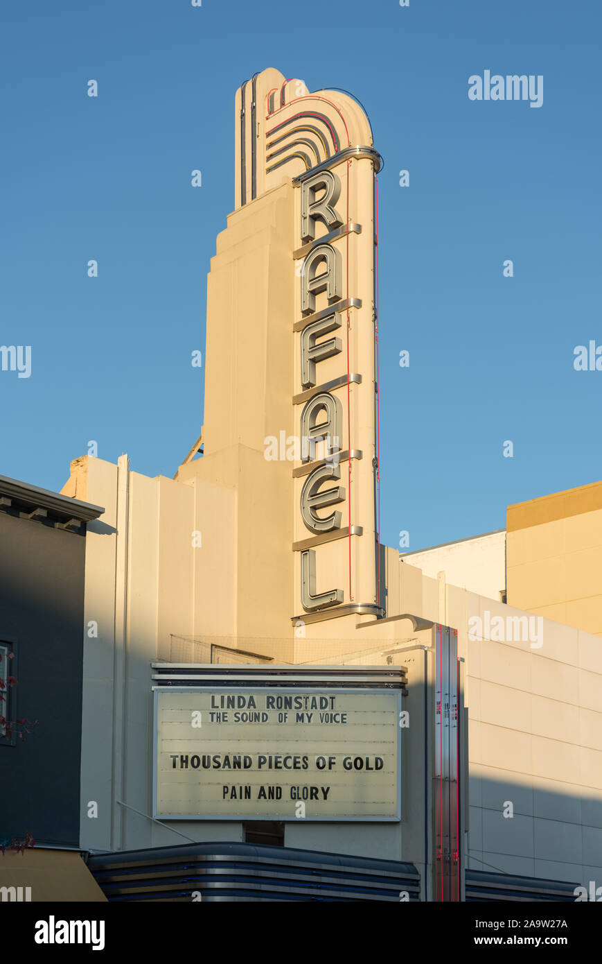 Smith Rafael Film Center theater marquee in San Rafael, California, U.S.A. Stock Photo