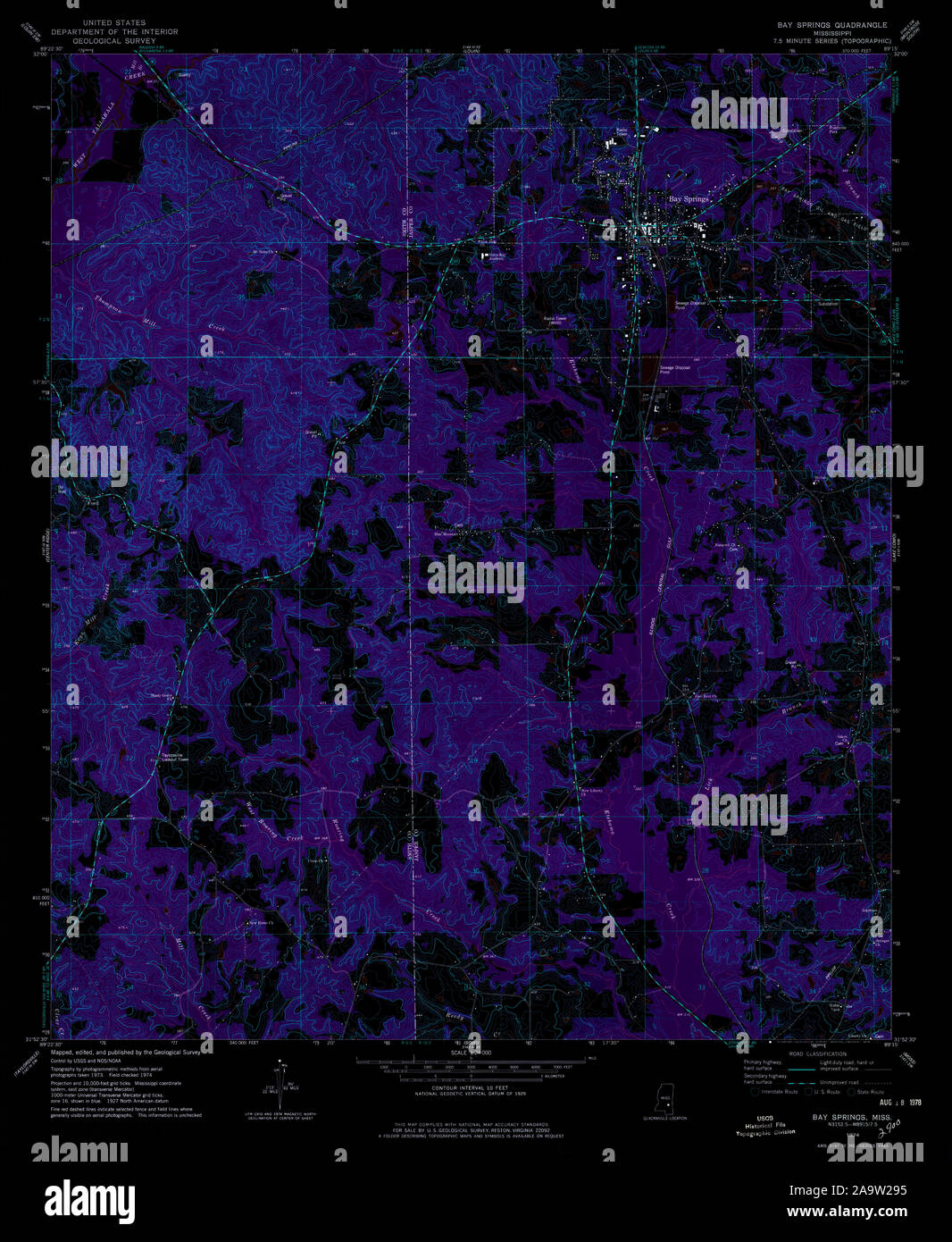 Bay springs mississippi map hires stock photography and images Alamy