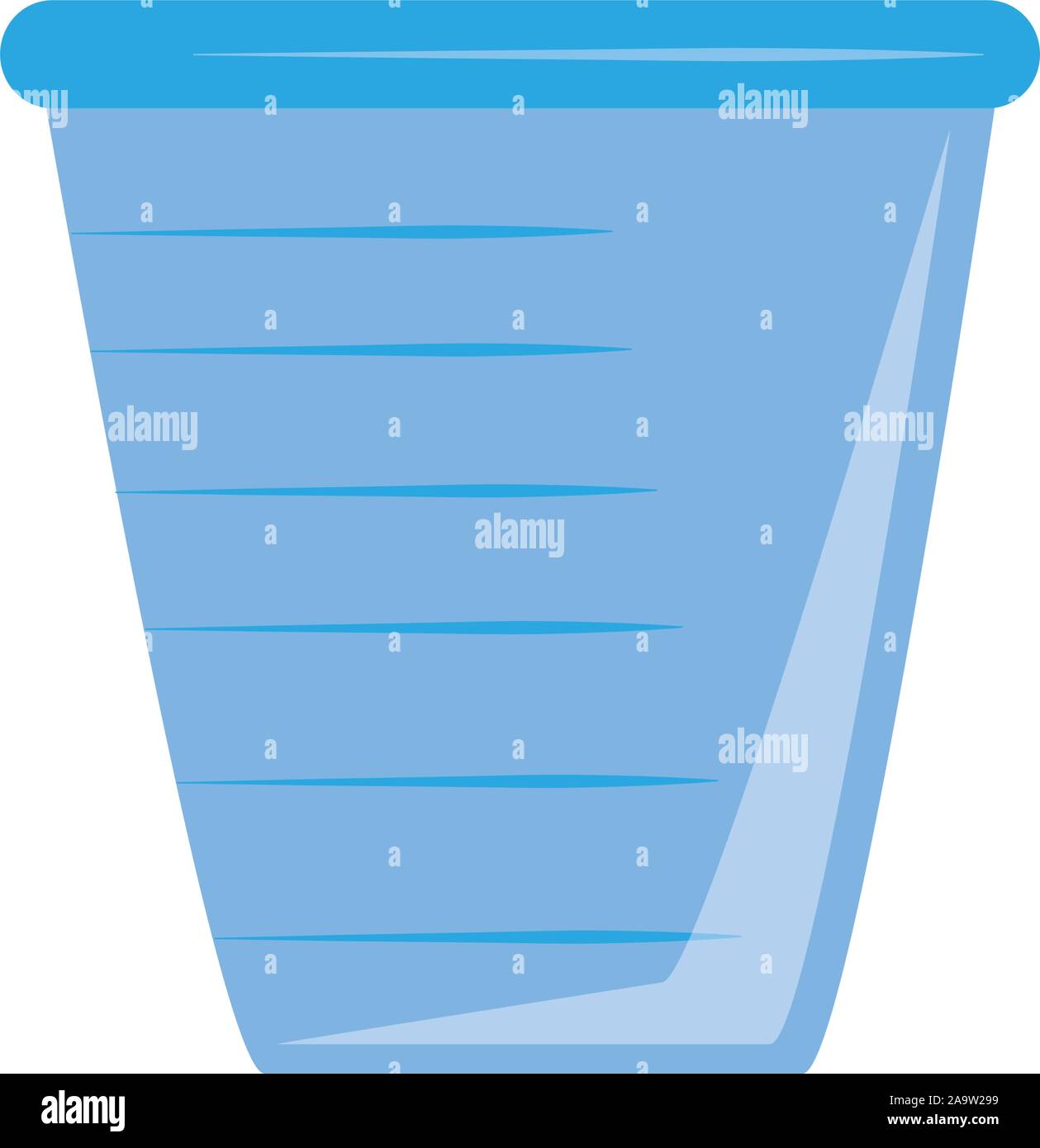 trash bin plastic flat icon blue vector illustration Stock Vector Image ...